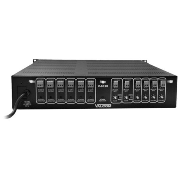 Valcom 6-Channel Amplifier, 120 Watts V-6120